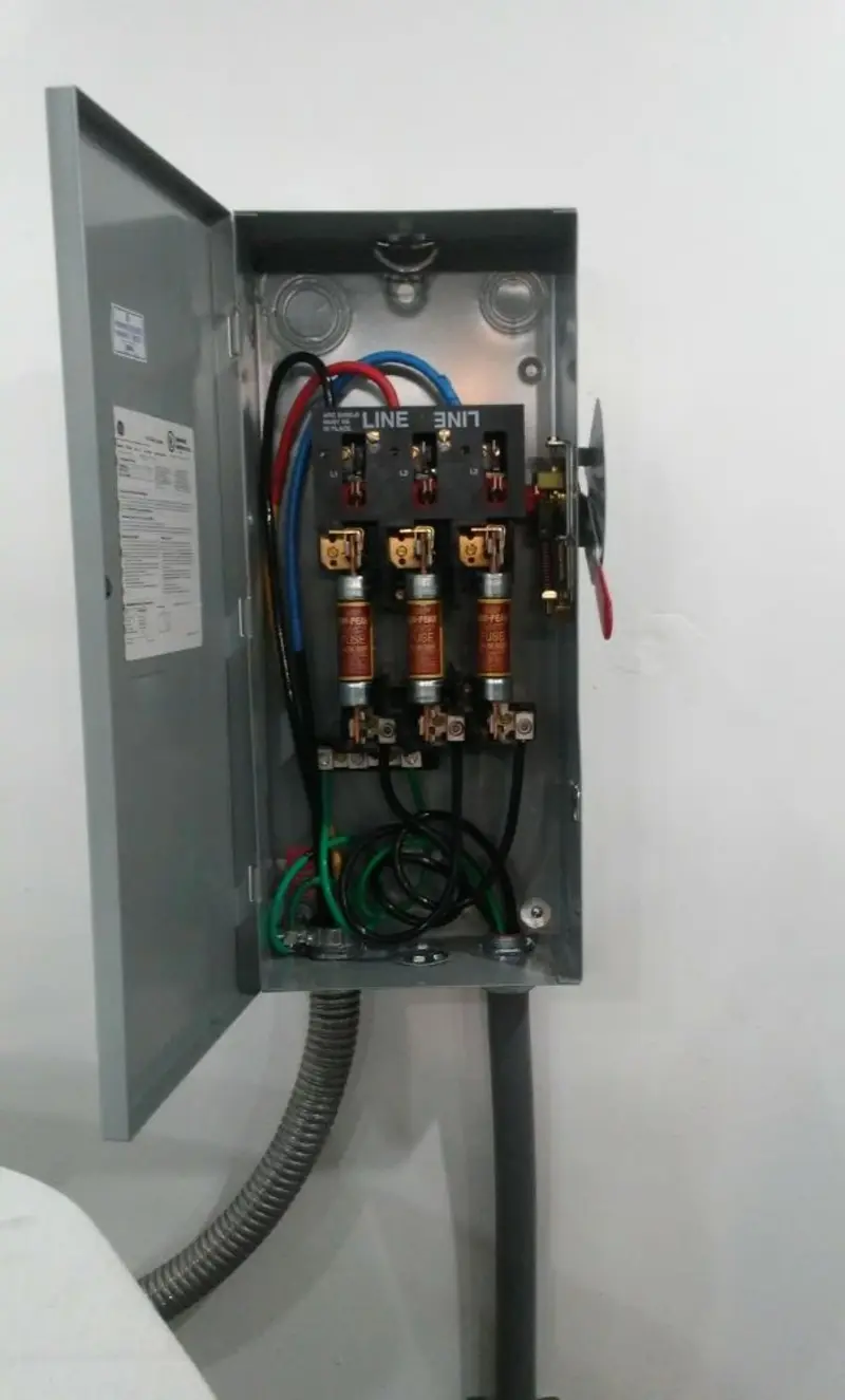 Three-phase disconnect switch installed for Electrical Wiring & Rewiring in South Riding
